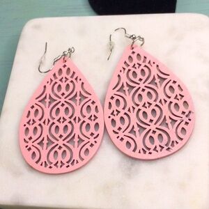 Wooden Pink Earrings